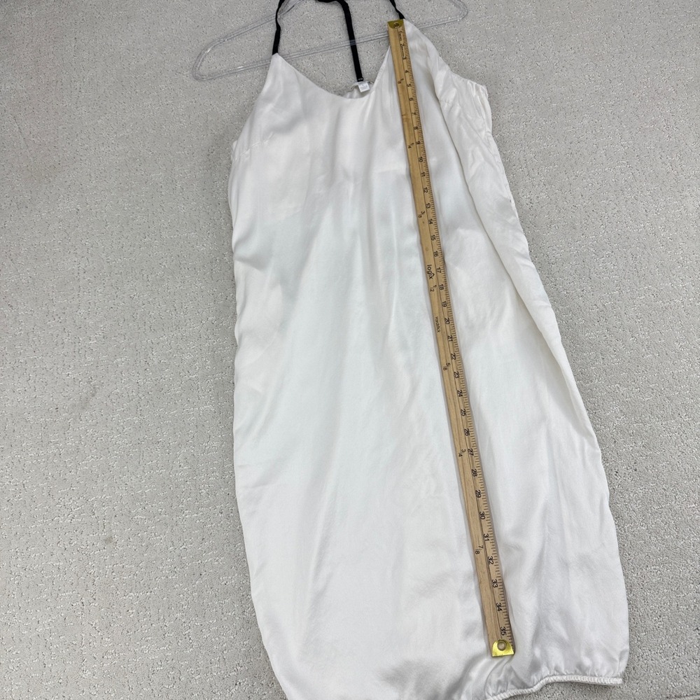 Lunya Silk Slip Dress Womens Large Cream Black T-Back Washable Pockets Excellent - Picture 11 of 12